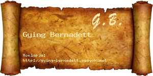 Gying Bernadett névjegykártya